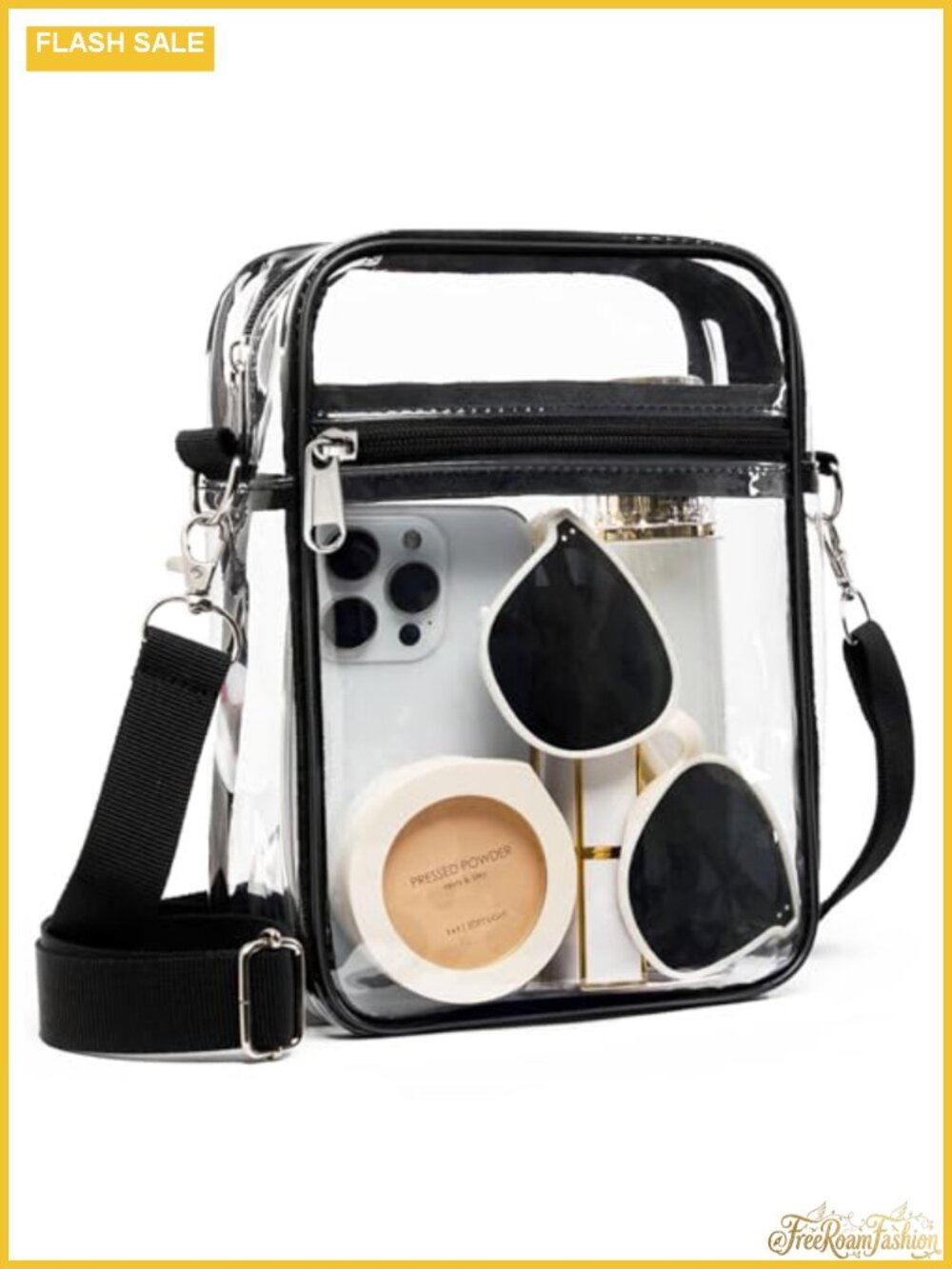 Clear Crossbody Bag Waterproof PVC Stadium Approved Adjustable Strap